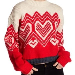 Free people “I heart you” sweater NWOT
